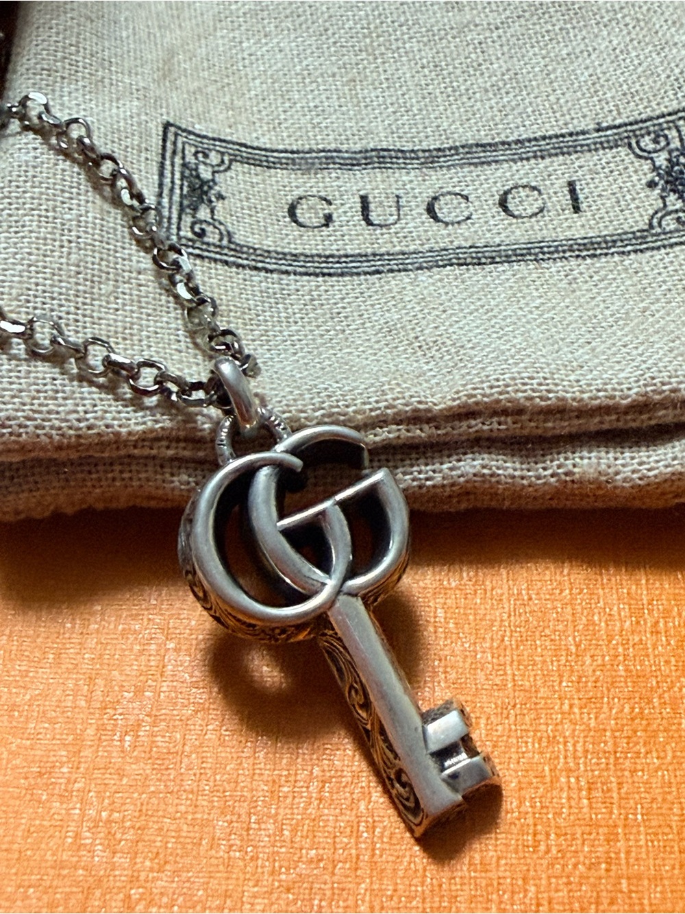 Gucci Marmont Double G Key Pendant Necklace
